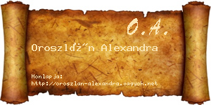 Oroszlán Alexandra névjegykártya