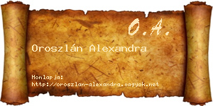 Oroszlán Alexandra névjegykártya
