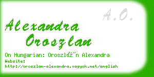 alexandra oroszlan business card